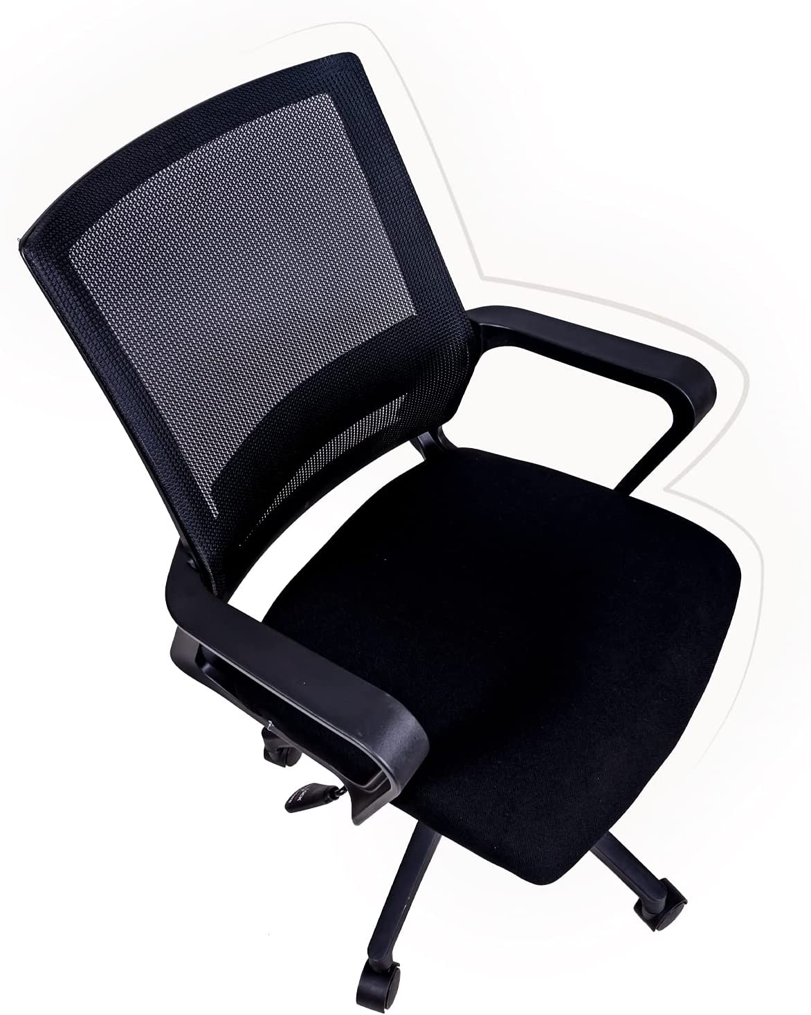 Ergonomic Mesh Mid Back Office Chair with Lumbar Support Black